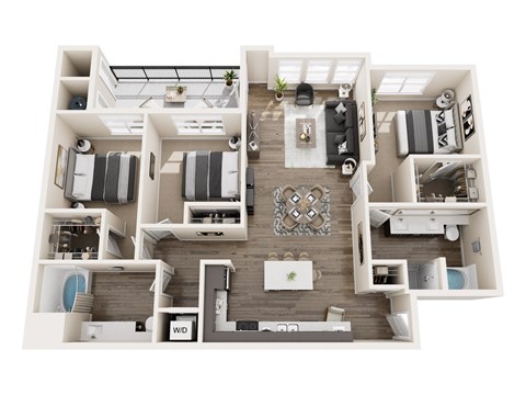 C1 Floor Plan at Pearl DTC, Denver